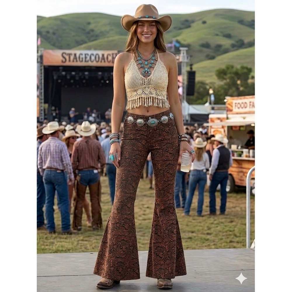 Shayanne Boho High-Waist Flared Jeans